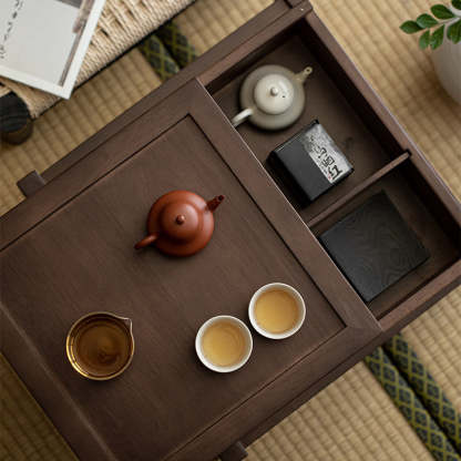 Japanese Wood Side Table 1-Tier