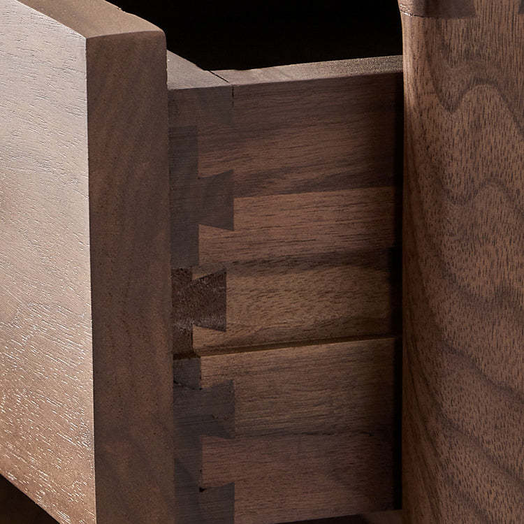 Scandinavian Black Walnut Nightstand 2-Drawer