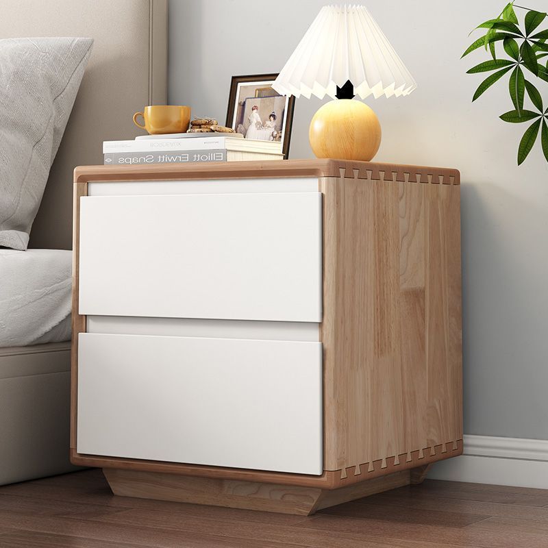 Minimalist Wood Nightstand 2-Drawer