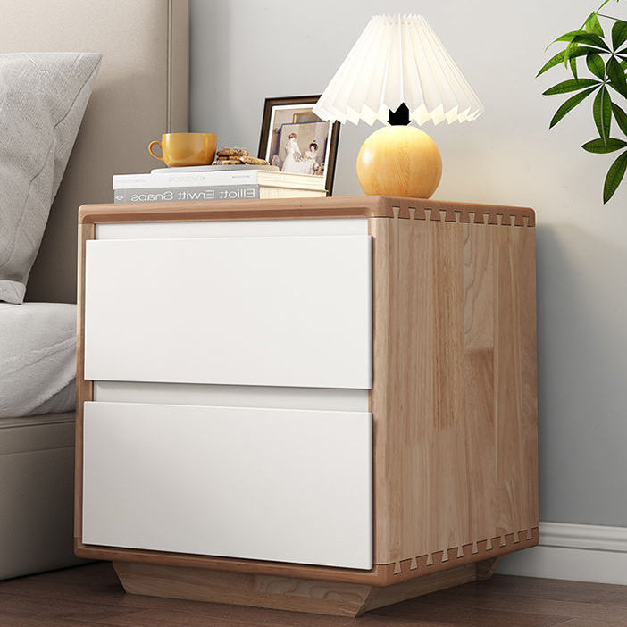 Minimalist Wood Nightstand 2-Drawer
