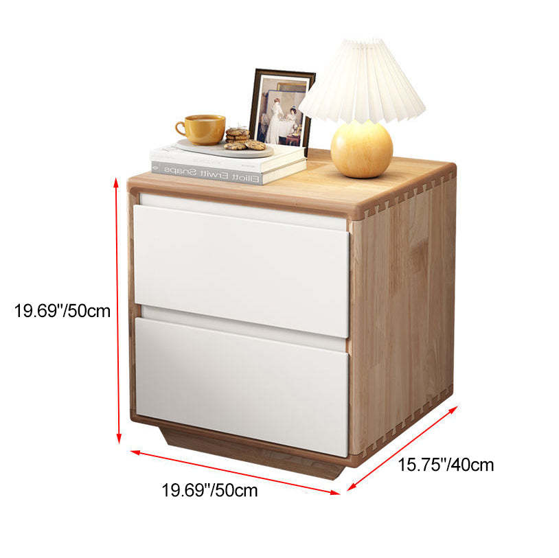 Minimalist Wood Nightstand 2-Drawer