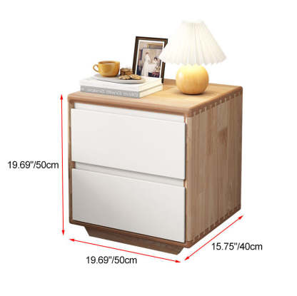 Minimalist Wood Nightstand 2-Drawer