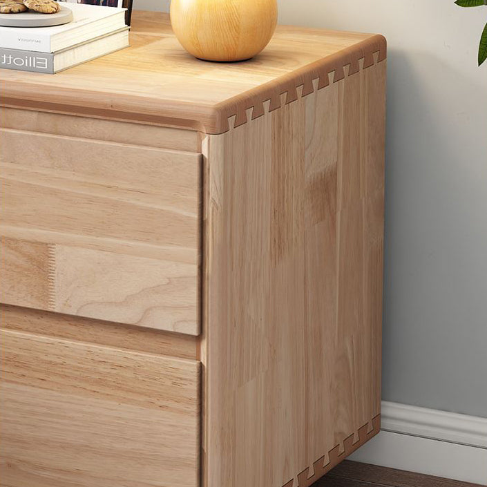 Minimalist Wood Nightstand 2-Drawer