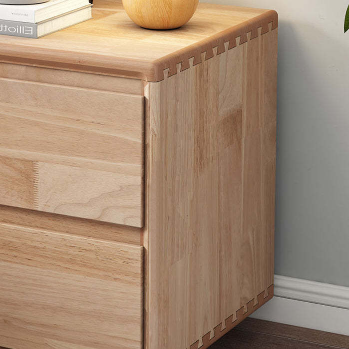 Minimalist Wood Nightstand 2-Drawer