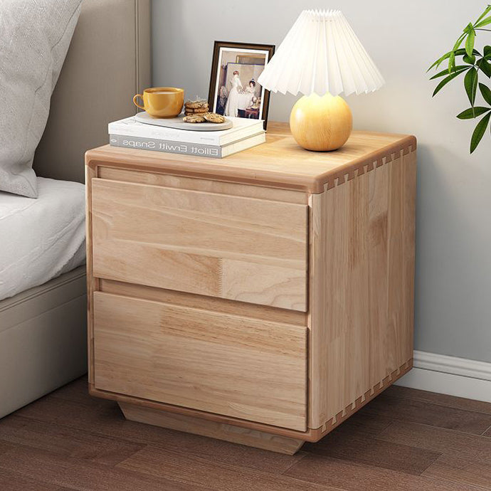 Minimalist Wood Nightstand 2-Drawer