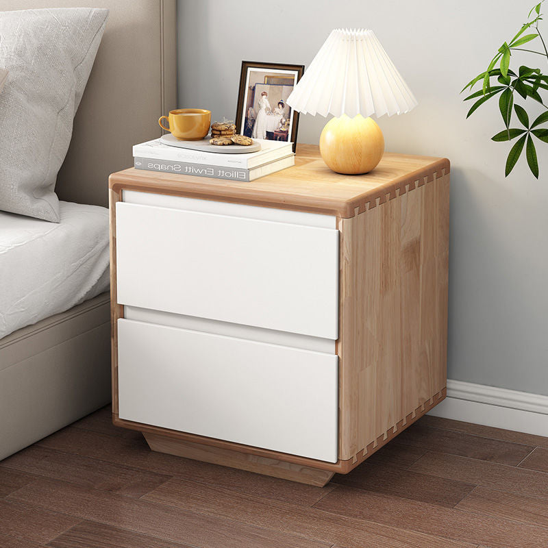 Minimalist Wood Nightstand 2-Drawer