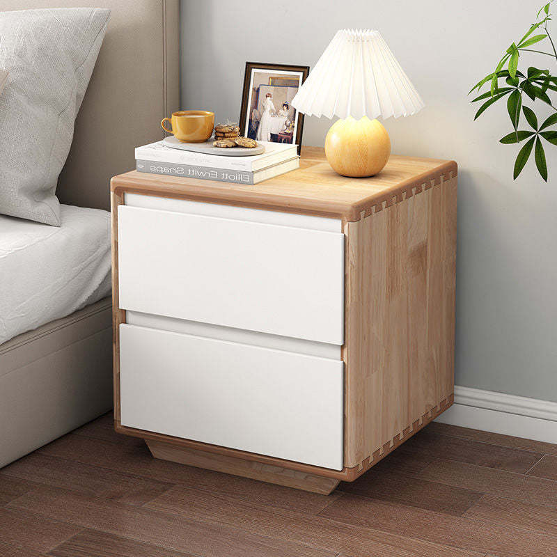 Minimalist Wood Nightstand 2-Drawer
