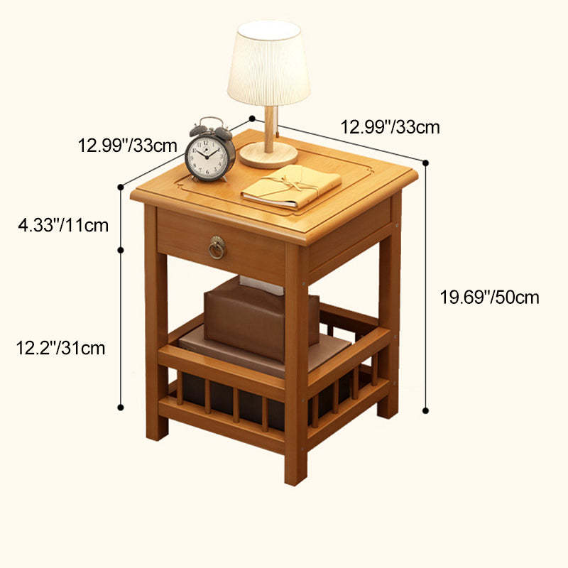 Vintage Bamboo Nightstand 2-Tier