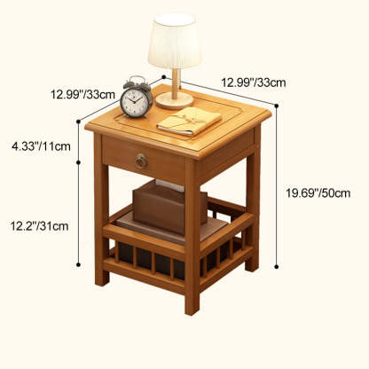 Vintage Bamboo Nightstand 2-Tier