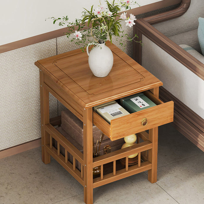 Vintage Bamboo Nightstand 2-Tier