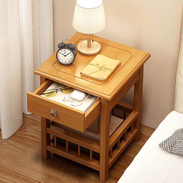 Vintage Bamboo Nightstand 2-Tier
