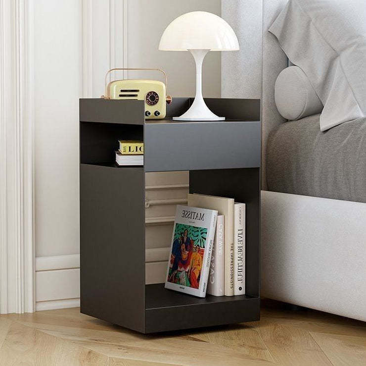 Scandinavian Wood Metal Irregular End Table 3-Tier