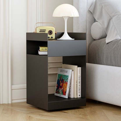 Scandinavian Wood Metal Irregular End Table 3-Tier