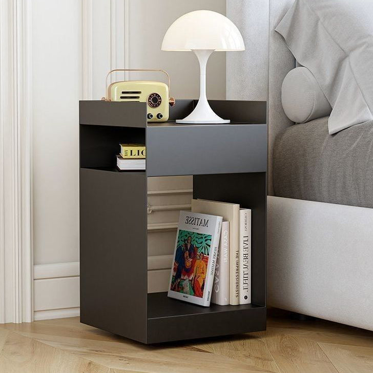 Scandinavian Wood Metal Irregular End Table 3-Tier