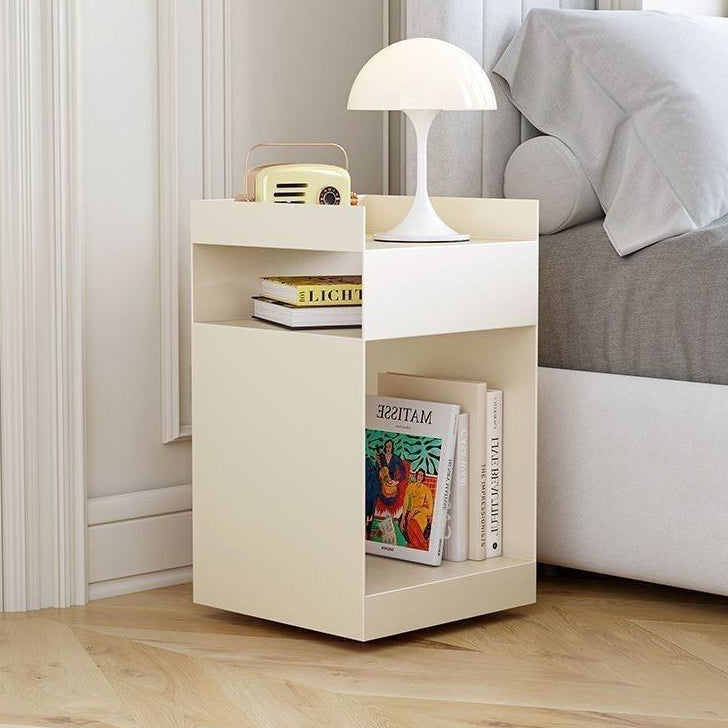 Scandinavian Wood Metal Irregular End Table 3-Tier — Black