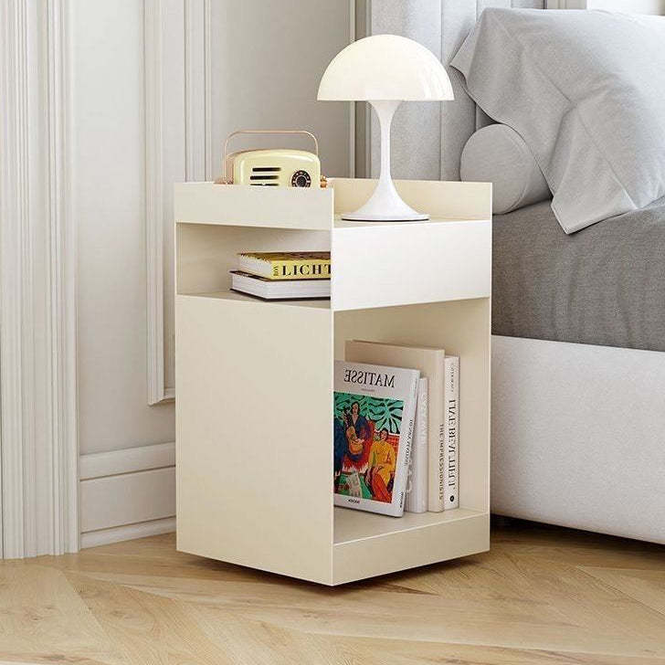 Scandinavian Wood Metal Irregular End Table 3-Tier — Black