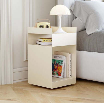 Scandinavian Wood Metal Irregular End Table 3-Tier