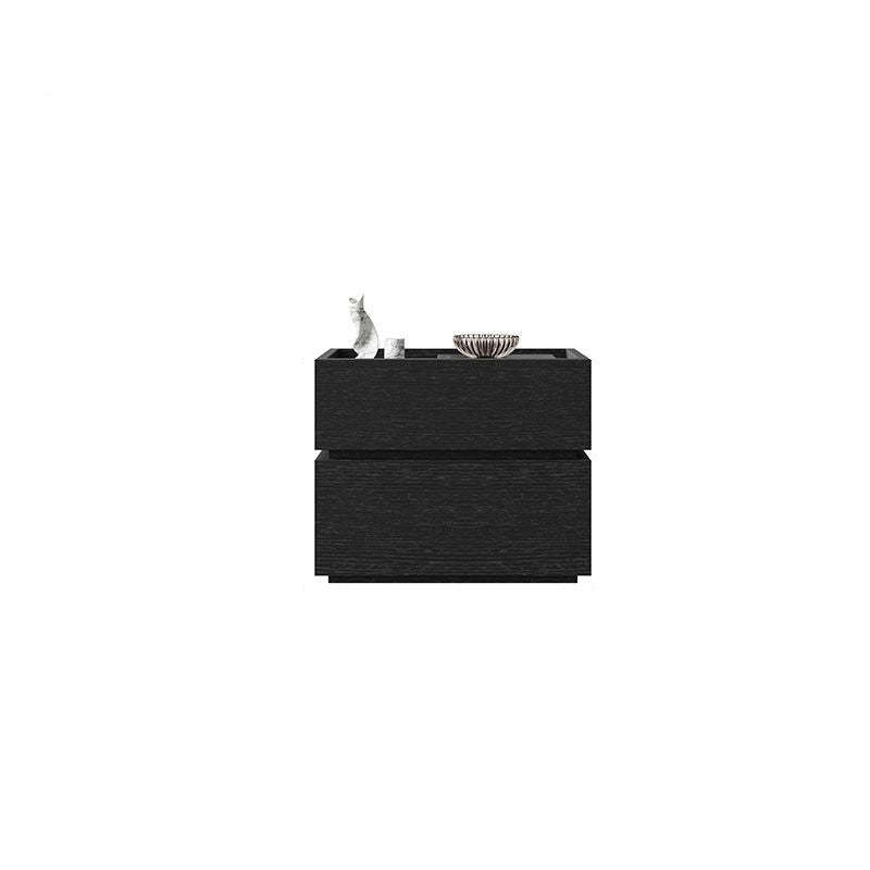 Minimalist bedside 2-drawer black nightstands, Lighom
