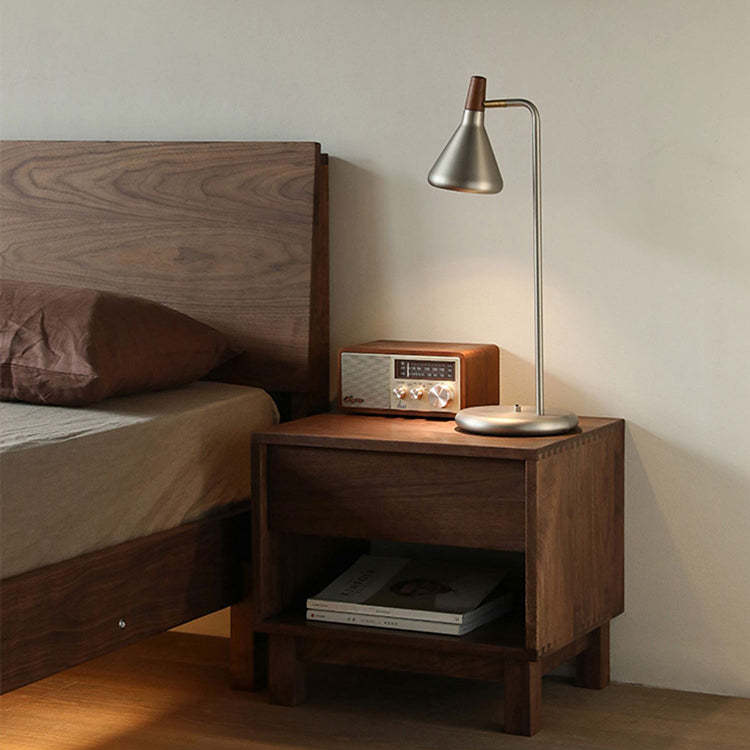 Japanese Solid Wood 2-Tier Nightstand