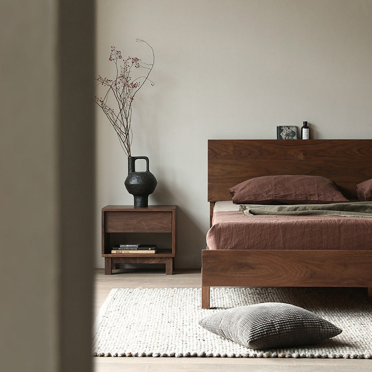 Japanese Solid Wood 2-Tier Nightstand