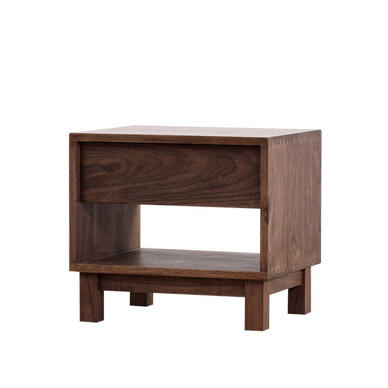 Japanese Solid Wood 2-Tier Nightstand