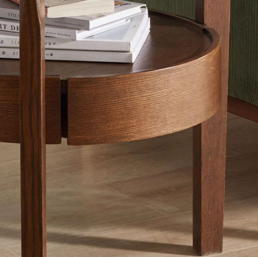 Japanese Wood Round 2-Tier End Table