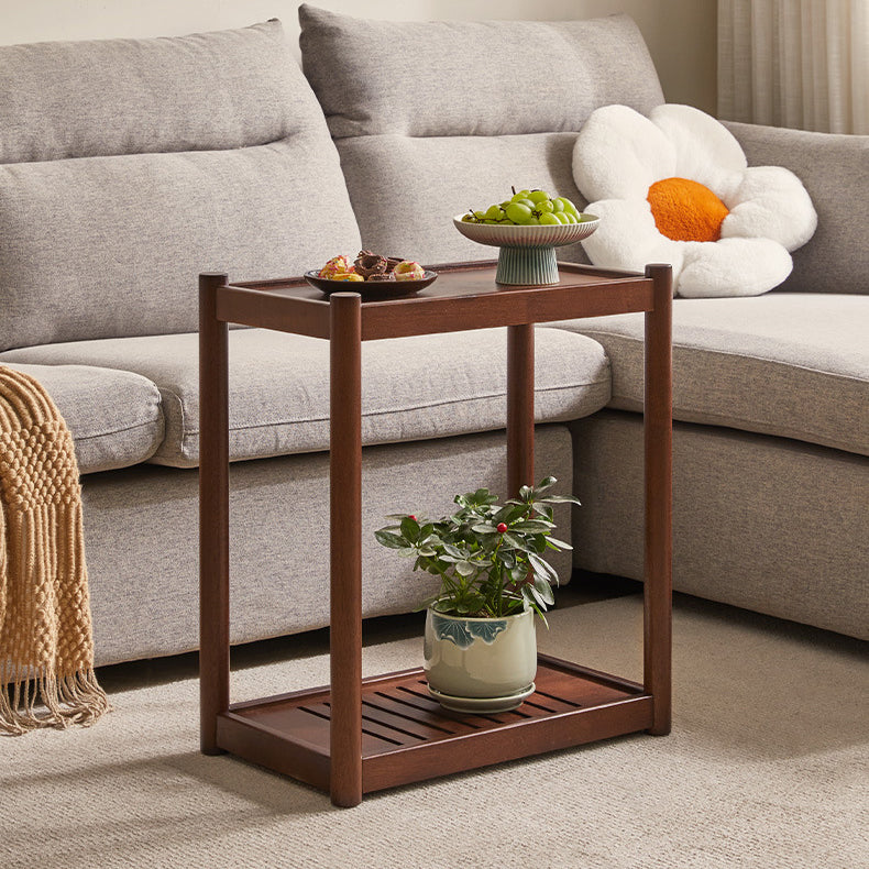 Lighom end 2-tier wood end & side tables for living room — 19.69" L x 11.81" W x 26.77" H