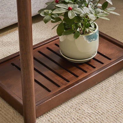 Minimalist Wood 2-Tier End Table