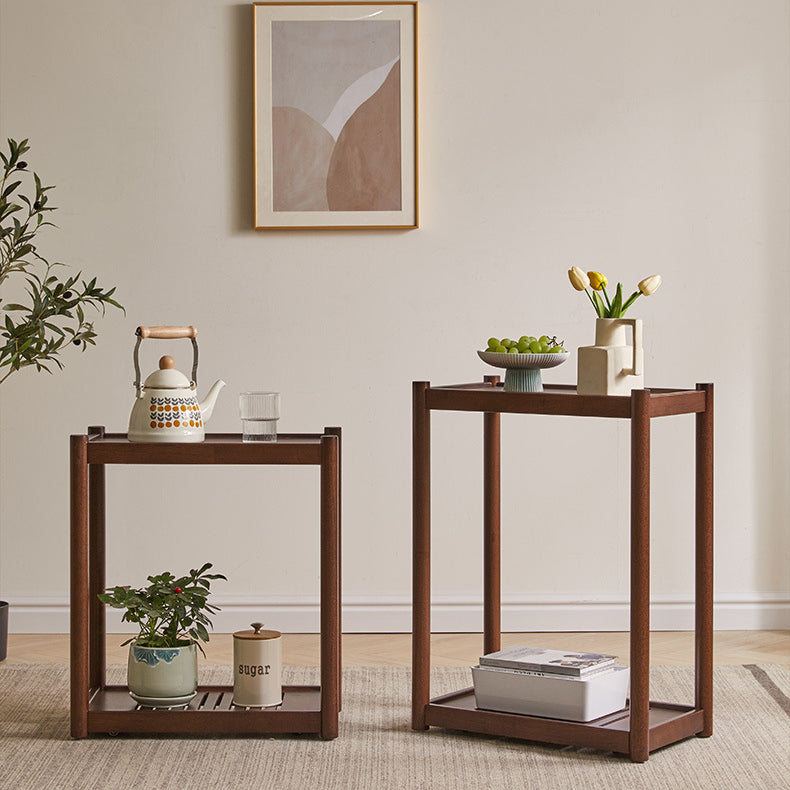 Minimalist Wood 2-Tier End Table