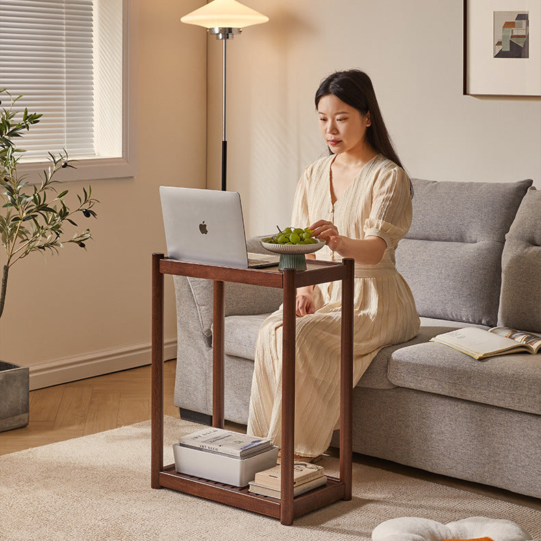 Minimalist Wood 2-Tier End Table