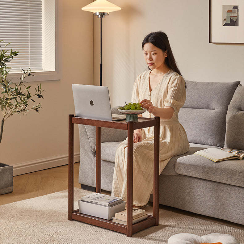 Minimalist Wood 2-Tier End Table