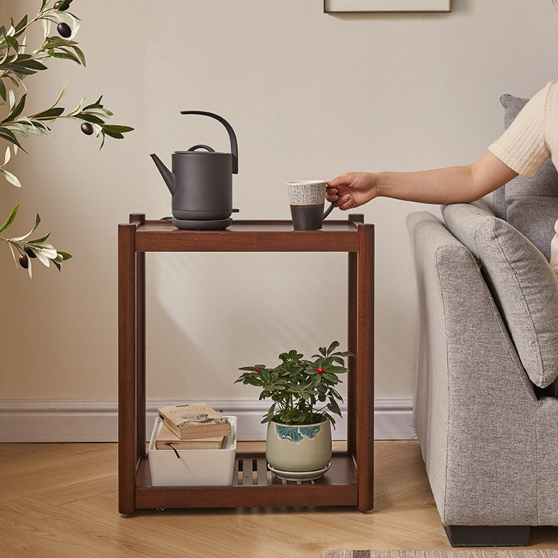 Minimalist Wood 2-Tier End Table