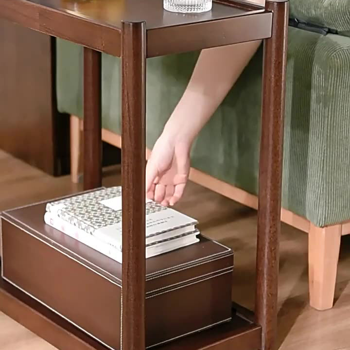 Minimalist Wood 2-Tier End Table