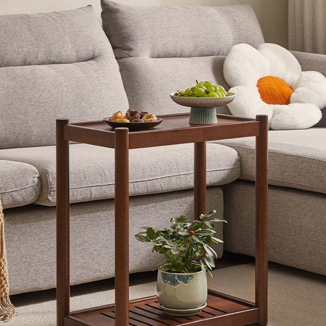 Minimalist Wood 2-Tier End Table