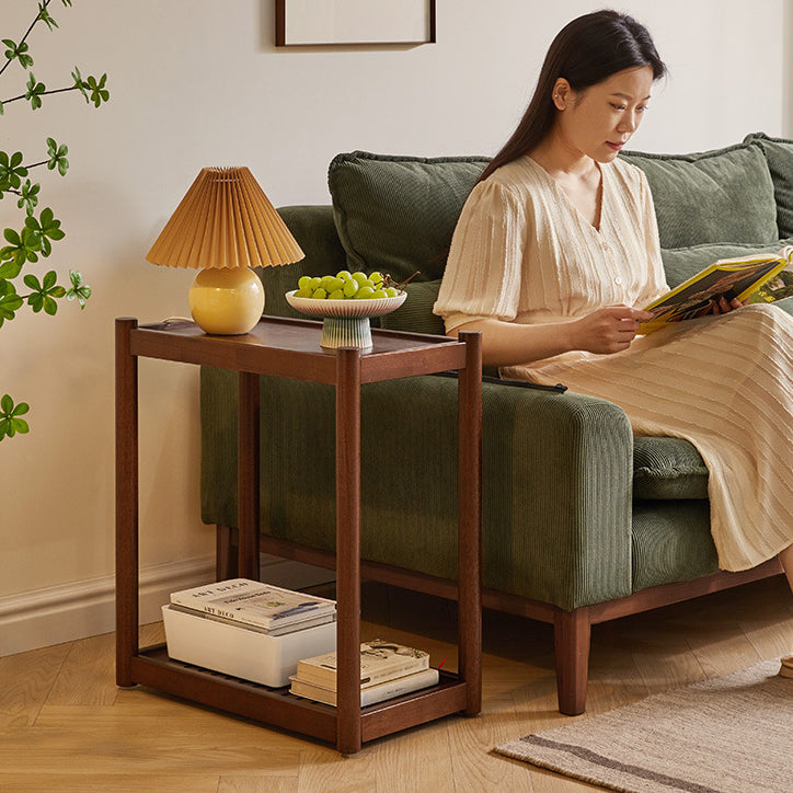 Minimalist Wood 2-Tier End Table