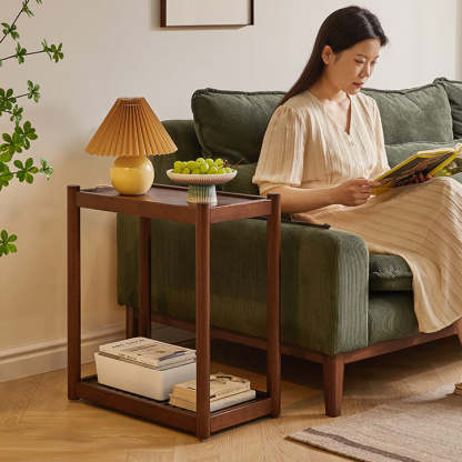 Minimalist Wood 2-Tier End Table