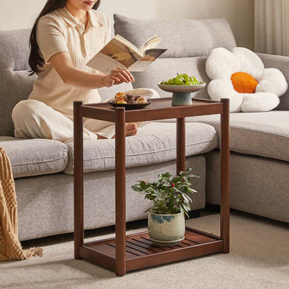 Minimalist Wood 2-Tier End Table