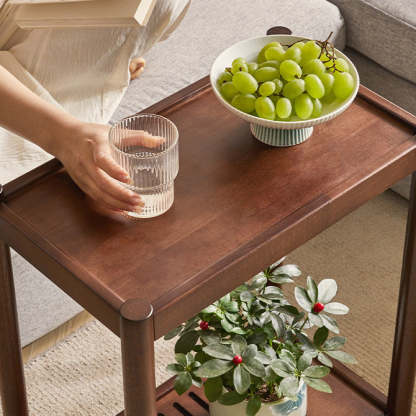 Minimalist Wood 2-Tier End Table