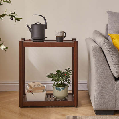 Minimalist Wood 2-Tier End Table