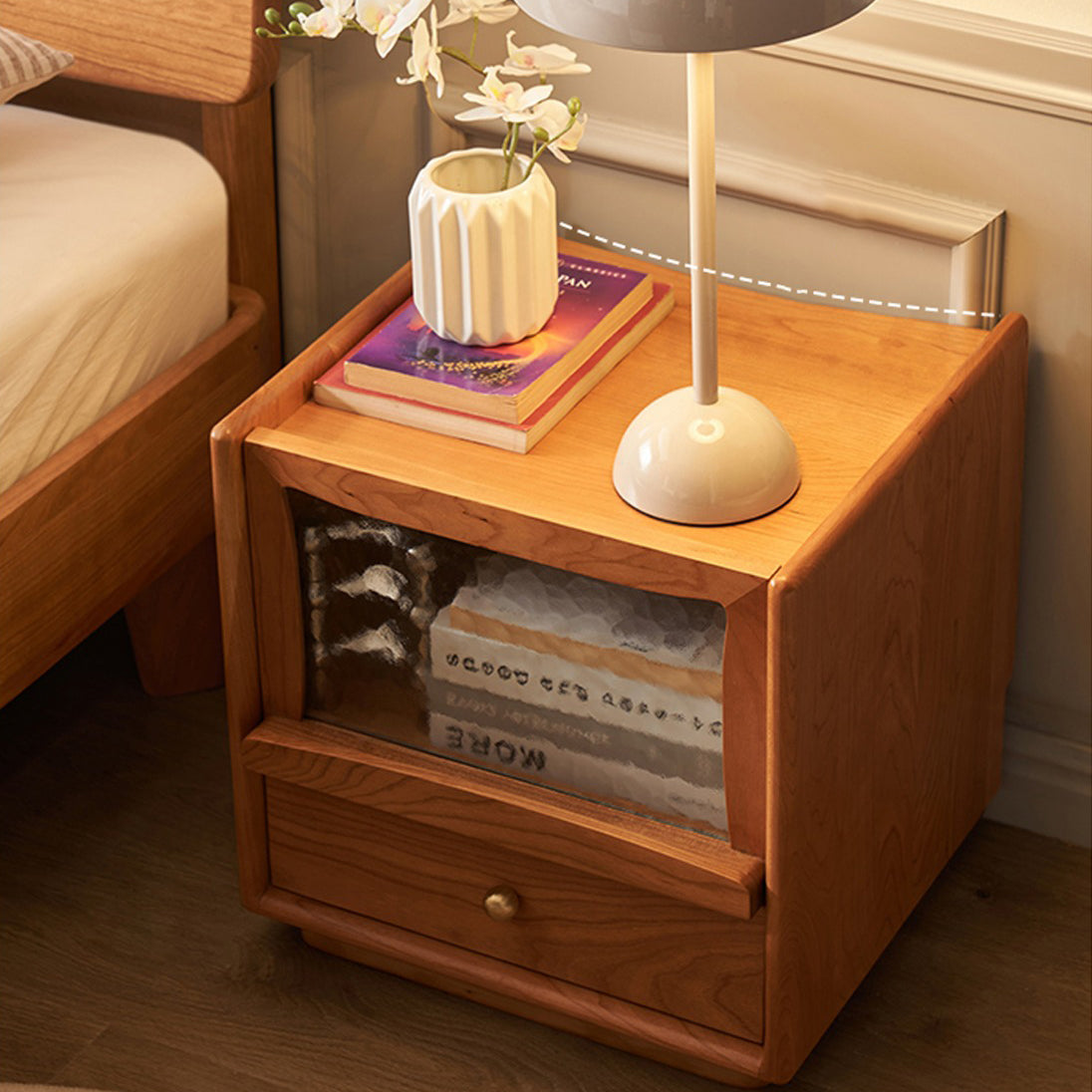 Nordic 2-drawer rounded wood nightstands, Lighom