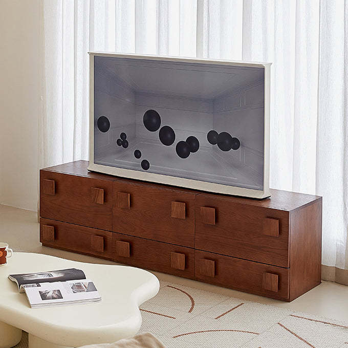 Vintage Wood 2-Drawer Side Table — Black Walnut Color