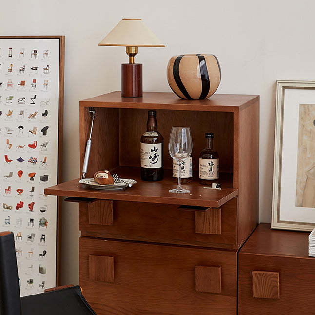 Vintage Wood 2-Drawer Side Table