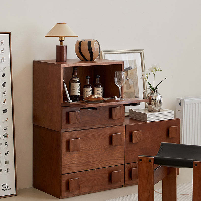 Vintage Wood 2-Drawer Side Table