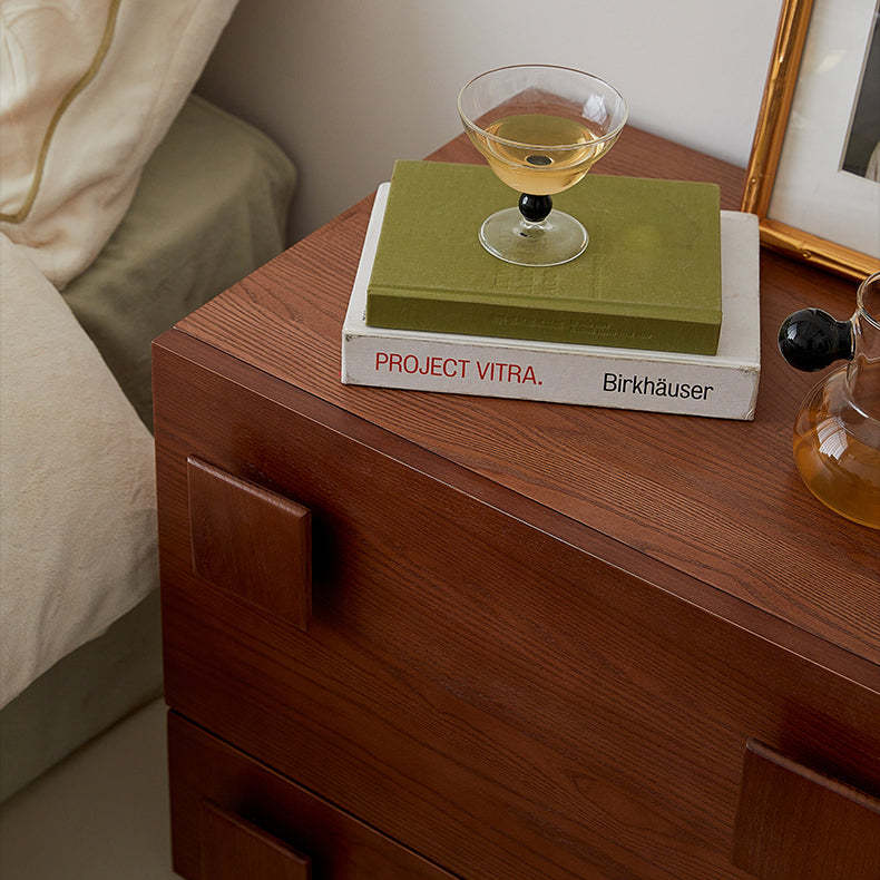 Vintage Wood 2-Drawer Side Table