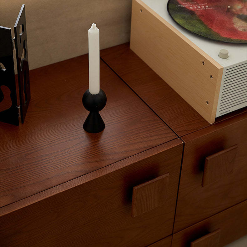 Vintage Wood 2-Drawer Side Table