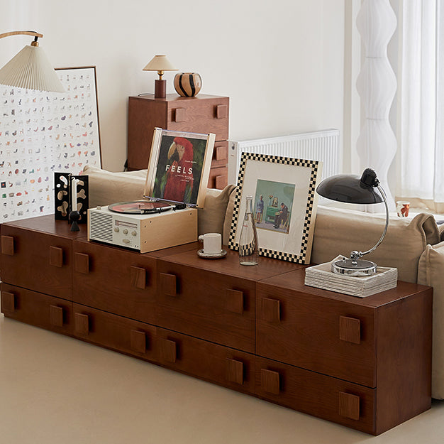 Vintage Wood 2-Drawer Side Table