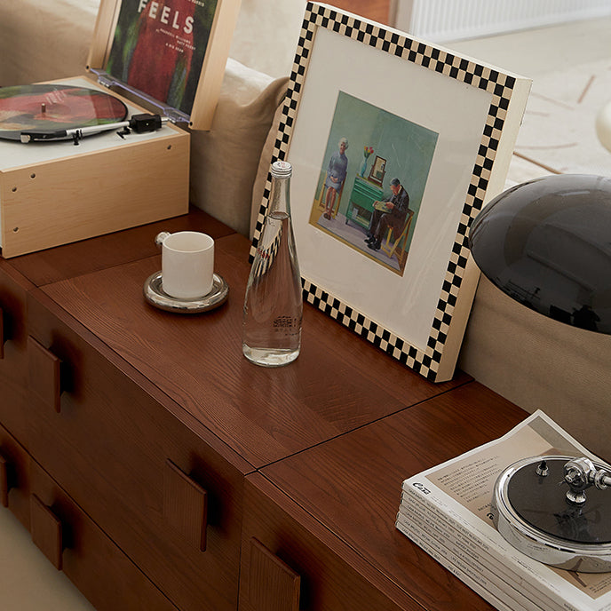 Vintage Wood 2-Drawer Side Table