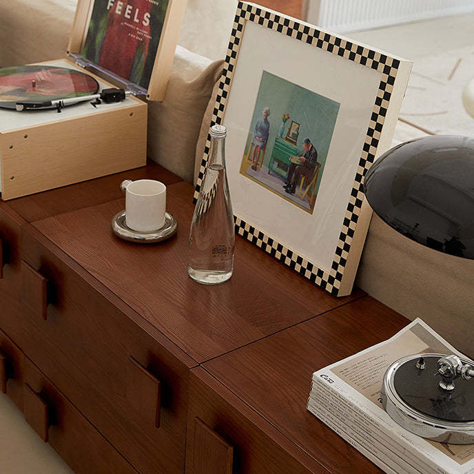 Vintage Wood 2-Drawer Side Table
