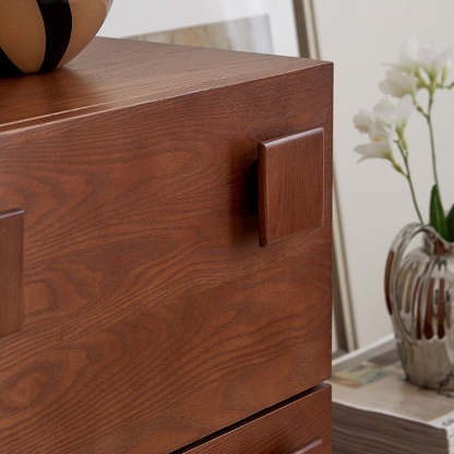 Vintage Wood 2-Drawer Side Table