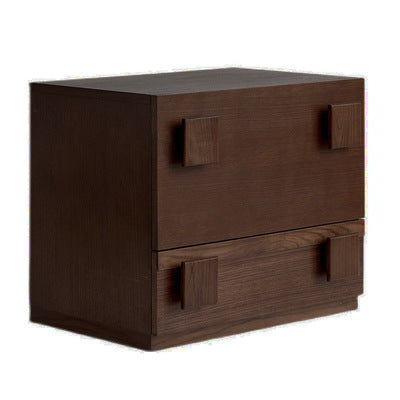 Vintage Wood 2-Drawer Side Table